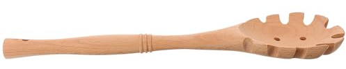 Beavorty Spaghettilöffel Holz Gelochter Nudellöffel mit Aufhängeloch Vielseitiger Pastalöffel für Nudelgerichte und Suppenfilter Küchenutensil