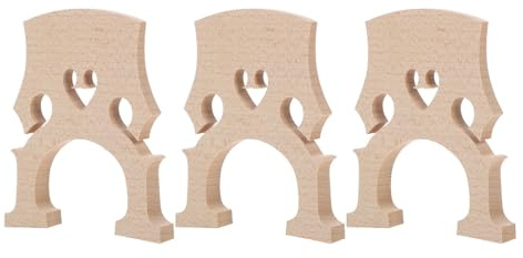 Alipis 3pcs 4/4 Full Size Cello Maple Bridge Replacement Parts, Wood Cello Bridge Accessory for Enhancing Sound Purity and Sturdy Structure, Suitable for Student Beginners