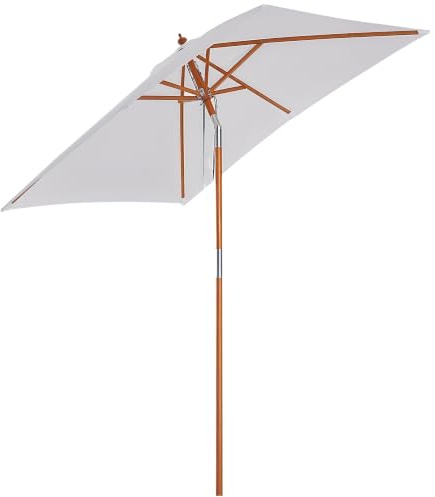 Outsunny Sonnenschirm Knickbarer 3 stufig 200 x 150 x 235 cm | Einstellbar, Rechteckig, Gartenschirm, Strandschirm, Wasserabweisend und UV-beständig, für Strand Balkon Terrasse Garten