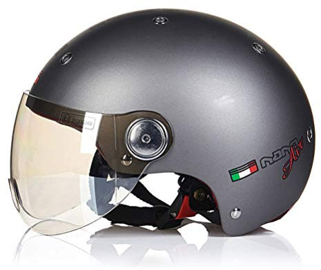 Generic Motorradhelm Jet Jethelm Kapitän Cascos Para Moto Oldtimer Pilot Cafe Racer Helm Quad Helm Jethelm für Mädchen