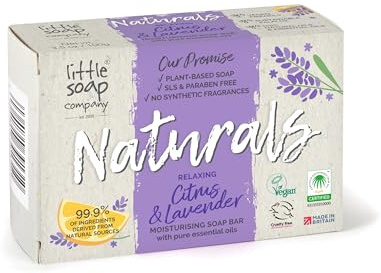 Little Soap Company Natural Range - Citrus & Lavender Soap Bar 100g | Vegan, Cruelty Free & Eco Friendly Body, Face & Hand Soap | Free from SLS & Parabens | Antibacterial with Cleansing Essential Oils