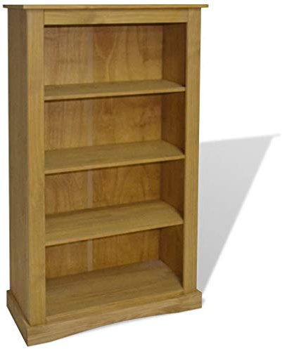 FAMIROSA 4-Tier Bookcase Mexican Pine Corona Range 31.9x11.4x59
