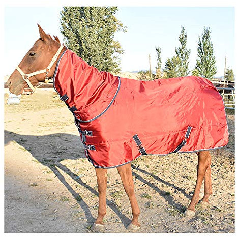MaJu Abschwitzdecke Mit Halsteil Stalldecke 300g Füllung,Rot(Size:125cm)