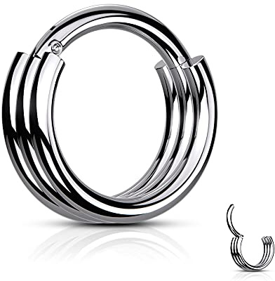 Treuheld® Segmentring-Clicker Piercing mit 3 Ringen in 2 Größen