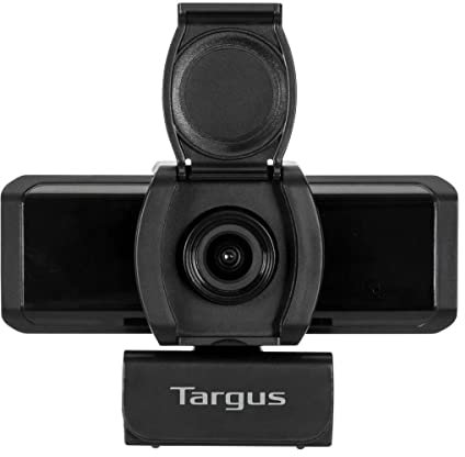 Targus Webcam Pro Full HD 1080p con Cubierta de privacidad abatible, cámara Web con conexión USB, Webcam con micrófono y Ajuste automático de la Imagen – Negro, AVC041GL