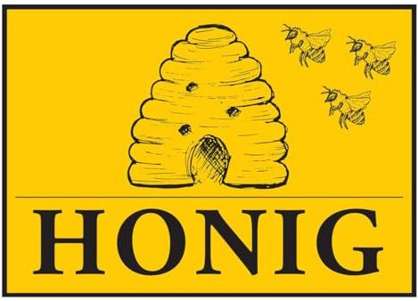 Werbeschild Honig (42x30) Schild Bienen Imkerei