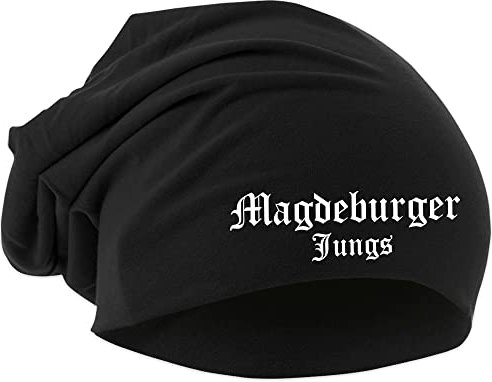 Magdeburger Jungs Mütze | Fussball Ultras Sport Unisex Beanie | Schwarz