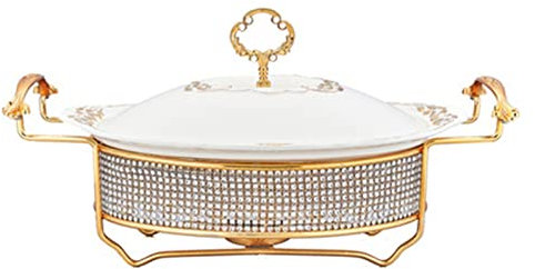 Samnuerly Chafing Speisenwärmer Chafing Dish Buffet Chafer Wasserschalen Speisenpfanne und Deckel Speisenwärmer für Hochzeitsfeiern, Bankette, Catering, Veranstaltungen, praktisch und praktisch