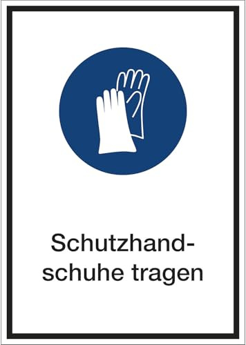 kaiserkraft | Kombizusatzschilder für Gebotszeichen | Schutzhandschuhe tragen | Kunststoff | LxHxT 210 x 297 x 1 mm