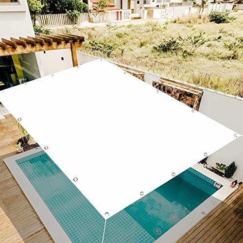 Sonnensegel Rechteckig Wasserdicht 3 x 4 m Sonnenschutz Windschutz Terrassen Beschattung mit Ösen und Befestigungsseile für Patio Hinterhof Rasengarten, Weiß