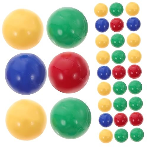 BRIGHTFUFU 48 Stück Farbige Feste Kugeln Kinderspielzeug Spielmurmeln Für Chinesische Schachbrett-Murmeln Spielbälle Kinderballspielzeug Kindermurmeln Bälle Plastikspiele Bälle