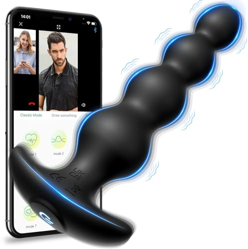 Vibrating Anal Beads Sex Toys - Vibrating Butt Plug with App Control 9 Vibrating Modes, Rechargeable Silicone Prostate Massager & G-spot Vibrator, Adult Sex Toys for Men Women Couples Pleasure