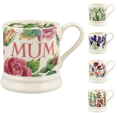 Emma Bridgewater Large Mug 1/2 Pint, Ceramic Coffee Mug Large - Stoneware Mug, Cappuccino, Latte, Coffee, Tea Cup - Beautiful Mugs, Birthday Gift - Coffee Mug Roses Mum