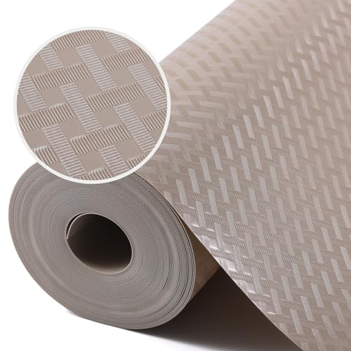 Kitchen Shelf Liner Non Adhensive,Cupboard Drawer Mat Beige 11.8× 118 | Non Adhesive, Non Slip,Use as Kitchen Shelf Drawer Cupboard EVA Liner Refrigerator Mat,Washable, Waterproof, Easy to Cut