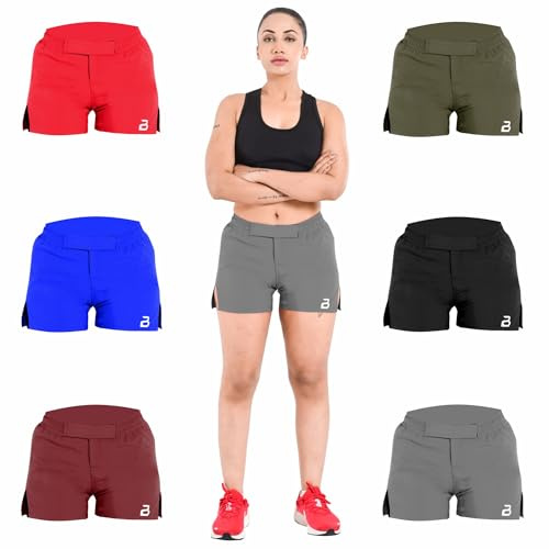 MMA Shorts Women's BJJ, NO GI Grappling, Jiu-Jitsu, Muaythai, MMA, Cross Training Kick Boxing, MMA Shorts, Grey, S