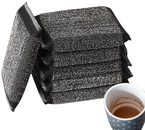 6 Pièces en Acier Inoxydable | Éponges À Récurer Double F | Tissu Métallique Réutilisable | Vaisselle Lavable pour Un Nettoyage en Profondeur De La Vaisselle