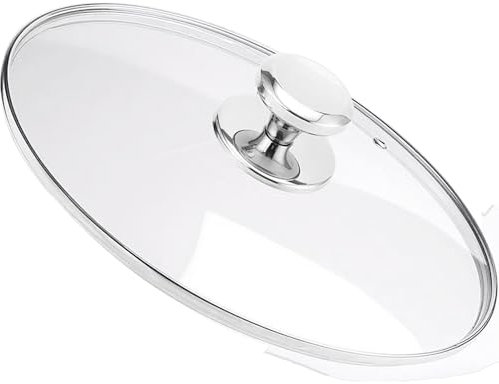 Glass Lids for 8, 9.5, 10.25, 11, 12, 12.6 Inch Frying Pans, Pots, Cast Iron Pans, Tempered Covers for Replacement with Stainless Steel Rim & Handle, Dishwasher & Over Safe