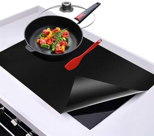 Galerie SV 52x60cm Große Silikon Induktionskochfeld Schutzmatte,Induktion Schutzmatte Induction Cooker Silikonmatte Induktion Herdschutz Matte HitzebestäNdiges Wärmeisolierte Pad (Schwarz)