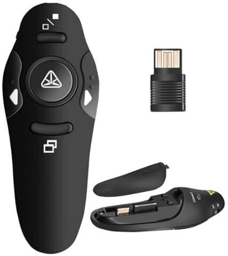 FiTspi Wireless USB Presenter Flip Pen PPT Remote Control Presenter Pen 2.4GHz PowerPoint presentation Clicker Multifunctional Laser Pointer for School or Office