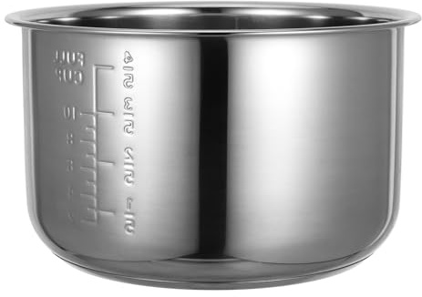 Argento Pentola Interna in Acciaio Inossidabile per Cuociriso 5l | Scala Graduata, Design Multifunzione, Formato Portatile, Ricambio per Apparecchio Elettrico