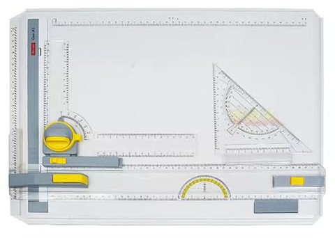 Vituord A3-Zeichenbrett-Set, Zeichentisch Mit Paralleler Winkelbewegung, Mit Papierfinder, Winkelmesslineal, Grafisches Architektur-Skizzenbrett Für Schüler (19,7 x14,4)