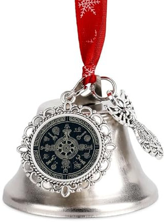 Jingling Bell Dekorative Hängende Glocken Antike Symbole Weihnachtsglocke Ornament Hängend für Windspiele Türklingel Ornament Handwerk Glocken Anhänger Ornament für Neujahr