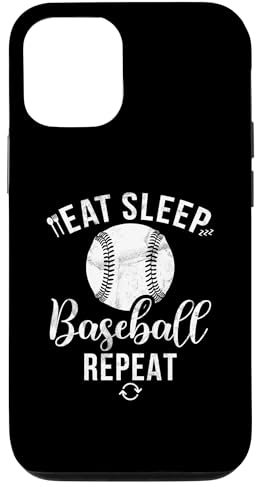 Coque pour iPhone 12/12 Pro Eat Sleep Baseball Repeat Pichet de baseball Attrape Lancer