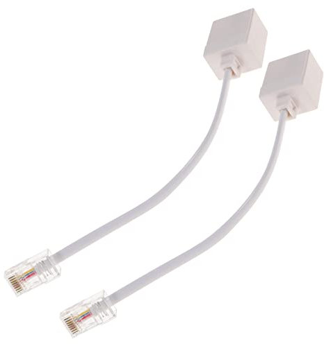 BELLIFFY Adattatore Rj45 a Rj11 per Cavo Telefono Connessione Stabile e Qualità Sonora Superiore, Materiale Abs e Rame, Confezione 2 Pezzi, per Telefonia Domestica e Ufficio