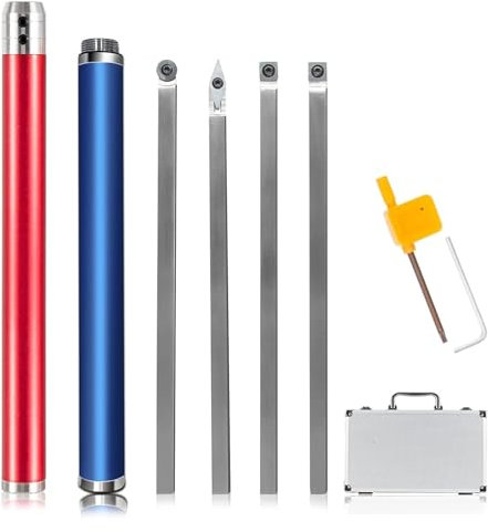4-teiliges Drehwerkzeug-Set: Hartmetall-Holzdrehwerkzeuge. Mit Rougher, Finisher, Detailer mit Hartmetallschneidern und einem austauschbaren Griff aus Aluminiumlegierung