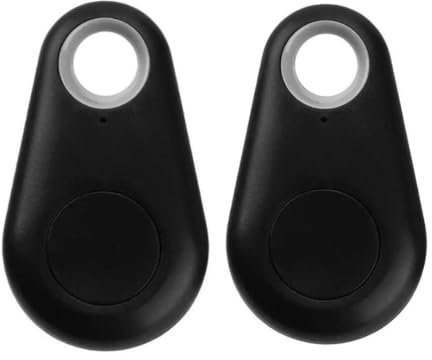 Generic Smart GPS Tracker 2 Packs Water Droplets Shape Wireless Bluetooth 5.0 Key Finder Locator Mini GPS Tracker Anti Lost Alarm Sensor Device Item Finders for Kids Phone Car Wallet (Black)