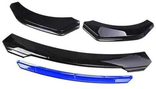 MKVAXR Schutz Auto Frontstoßstange Lip Body Kit Spoiler Zierstreifen Stoßstange Canard Lip Splitter Außenteile, for Volvo, Spoiler Frontspoiler-Kit(Black Bright Black Blue)