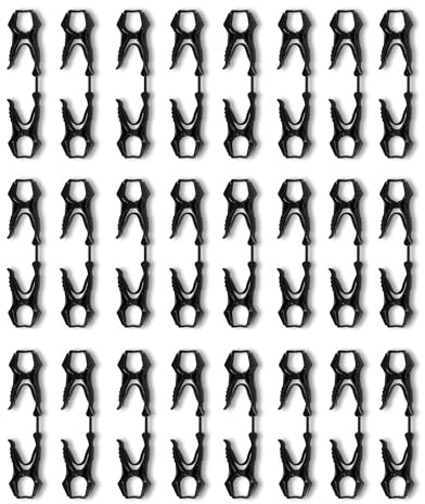 Amazon Basics - Lot de 24 pinces à gants pour le travail, clips de ceinture à gants, clip de sécurité de travail, Noir, 16.2 x 3.6 x 1.8 cm