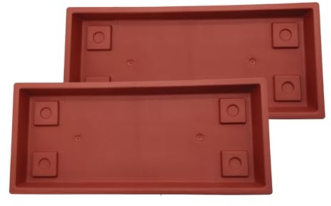 The HC Companies Sottovaso rettangolare, in argilla, 59,7 cm (confezione da 2)