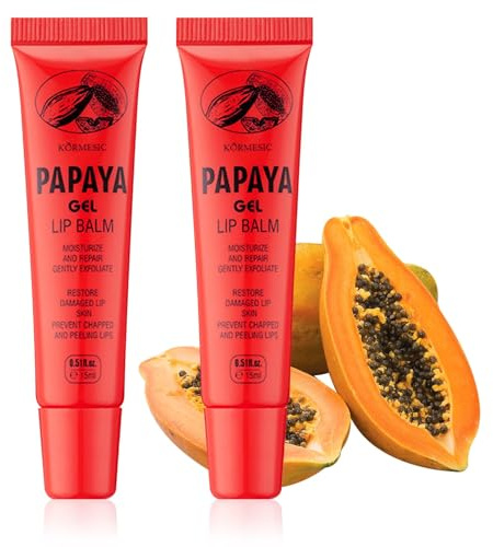 2 stycken papaya salva, paw salva naturlig läppbalsam mot spruckna läppar, vegansk och närande, multifunktionell fuktgivande hudreparation kräm