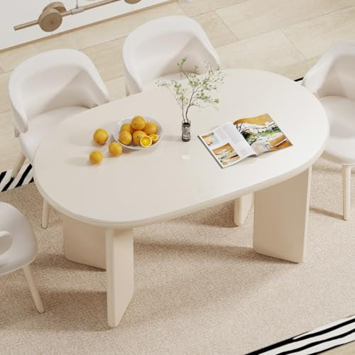 Wxnnx 55 Zoll Ovaler Esszimmertisch für 4 6 8 Personen Moderner Ovaler Küchentisch Rechteckiger Esstisch Rechteck Abendessentisch Esszimmertisch für Zuhause Esszimmer Wohnzimmer Büro (A)