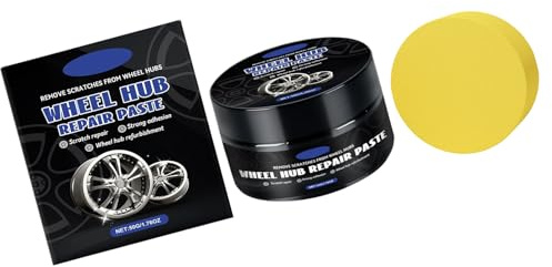 Beimus Pasta de reparación de arañazos para llantas de coche, con esponja, resistente a la intemperie, para el cuidado de los neumáticos