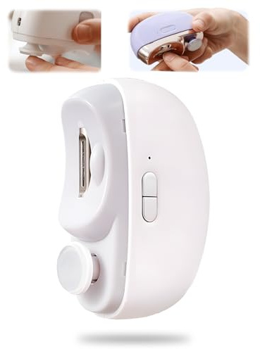 2026 Neu Elektrischer Nagelknipser, 3-in-1 Automatic Electric Nail Clipper with Polishing, Nageltrimmer Nagelpolierer mit LED-Licht Elektrische Zehennagelknipser für Trimmen Polieren Nägeln (Weiß)