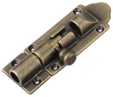 Gutol Antiker Türriegel aus reinem Messing für Holztüren, verwendet zur Sicherung von Innentüren für Schlafzimmer, Badezimmer, Toilette und Holztüren. Bronze