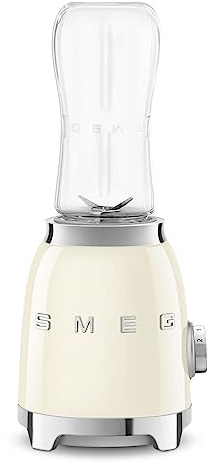 Smeg PBF00CRUK 50's Style Retro PBF00 Compact Personal Blender/Smoothie Maker, Single Bottle - Cream