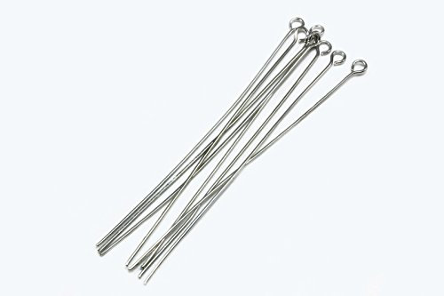 INWARIA Ösenstifte 26/30/32/35/50/55/60/70mm 100 Stück Kettelstifte Nietstifte Stifte S9 (50 mm, Silberfarben)