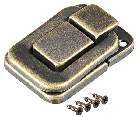 sourcing map Toggle Catch Lock, 38mm Retro Decorative Bronze Hasp w Screws for Suitcase Chest Trunk Latch Clasp, Pack of 2