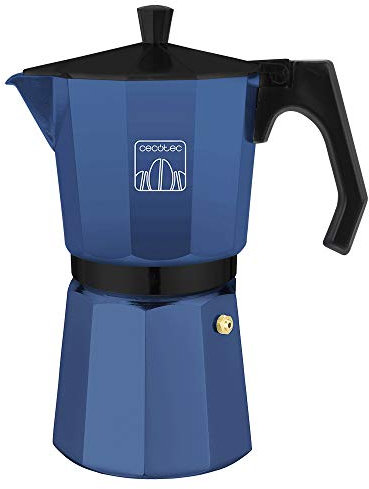 Cecotec cafetera Italiana MokClassic 600 Blue. Fabricada en Aluminio Fundido, Apta para Todo Tipo de cocinas, para 6 Tazas de café