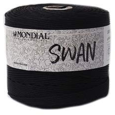 Mondial GOMITOLO, Filato Swan 100% Poliestere (670 Nero)