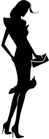 WC-Schild, Toilettenschild „Lady“ selbstklebend, Damen, Schwarz, M