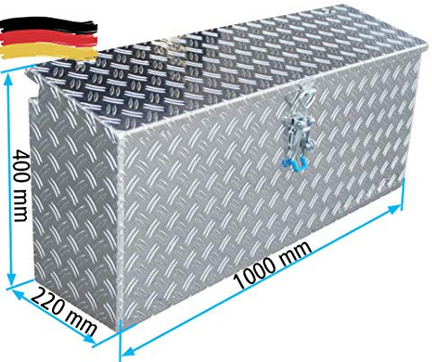 ADE Seitenkasten aus Alu Riffelblech 1000x220x400mm, Staubox für Pferdeanhänger, Staukasten, Edelstahlhaus GmbH, Made in Germany