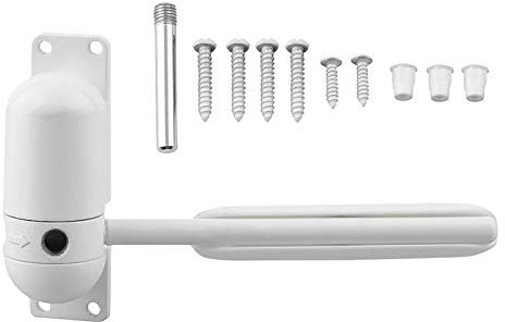 FAMKIT Ferme-porte hydraulique à ressort, fermeture automatique de porte à ressort réglable en alliage de zinc avec bras réglable jusqu'à 68 kg