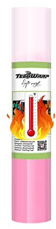 TECKWRAP Heißes Farbwechsel-Vinyl, leuchtet hellrosa, wenn heiß, temperaturempfindlich, selbstklebendes Vinyl für Bastelschneider, Aufkleber, 0,3 m x 1,5 m