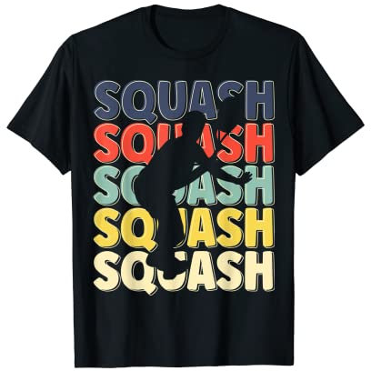 Cool Retro Text Silhouette Squash T-Shirt