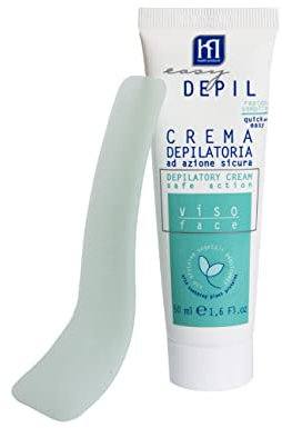 Easy Depil CREMA DEPILATORIA VISO per Baffetti, Guance, Mento, Sopracciglia. Rapida, Indolore, semplice da usare e sicura. Con Proteine Vegetali Addolcenti. Profumazione gradevole - 50 ml