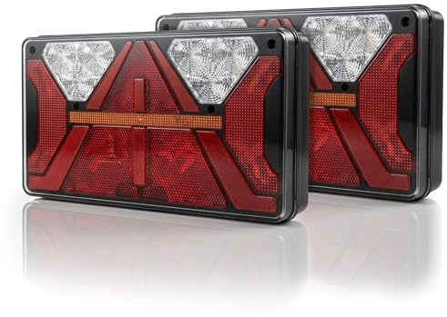 Web Truck Linke + rechte LED-Rückleuchte mit 7 Funktionen 12 V 24V Für Fahrzeuge Auflieger, Anhänger, Pkw Abschleppwagen